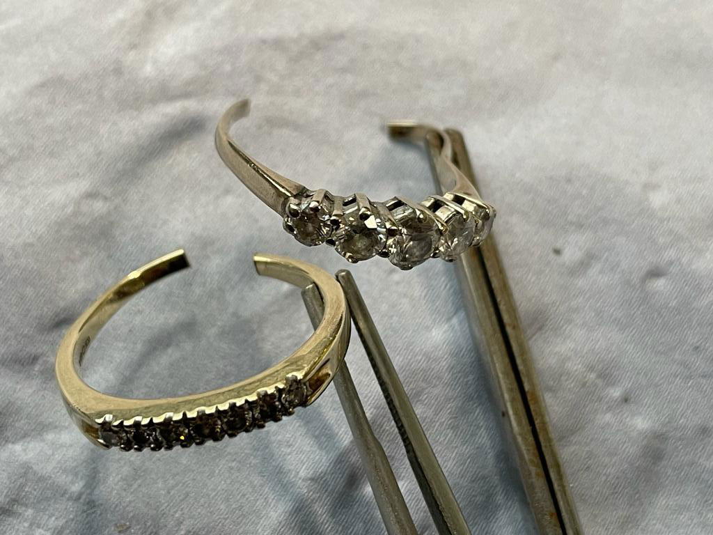Rings were cut from finger, joined & hinged!